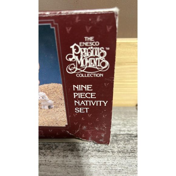 Enesco Precious Moments Miniature Nativity Set Painted Pewter Nine 9 Pieces 1989 - Picture 2 of 7